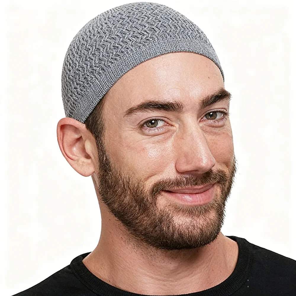 

Повседневные вязаные мусульманские мужские молитвенные шапки, зимние теплые мужские шапки, исламская кепка Рамадана, еврейская шапка кипа, мужская кепка с запахом на голову