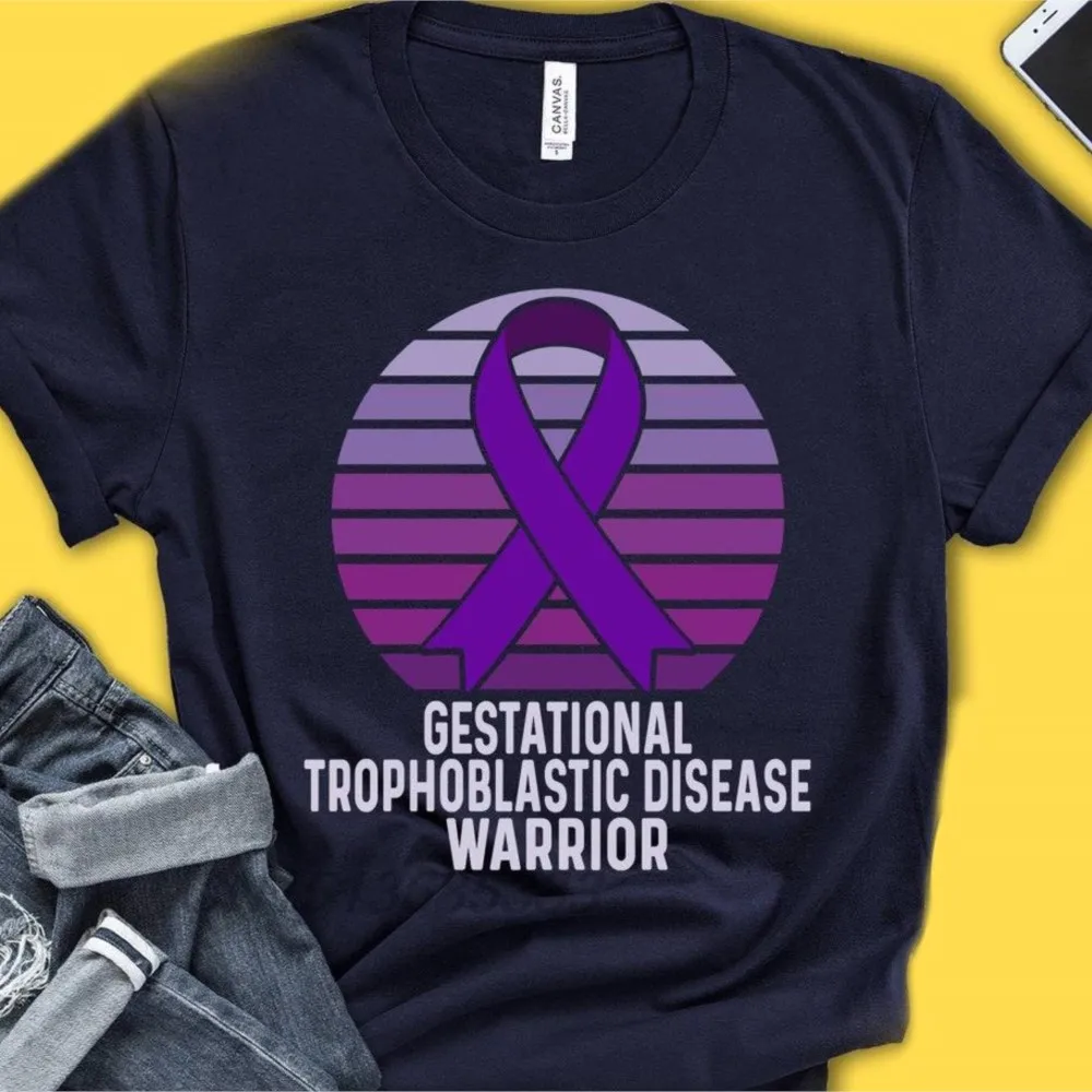 Gestational Trophoblastic Disease T-Shirts GTD Awareness Tees Hemophilia Awareness Red Ribbon Warrior Unisex Cotton Clothing