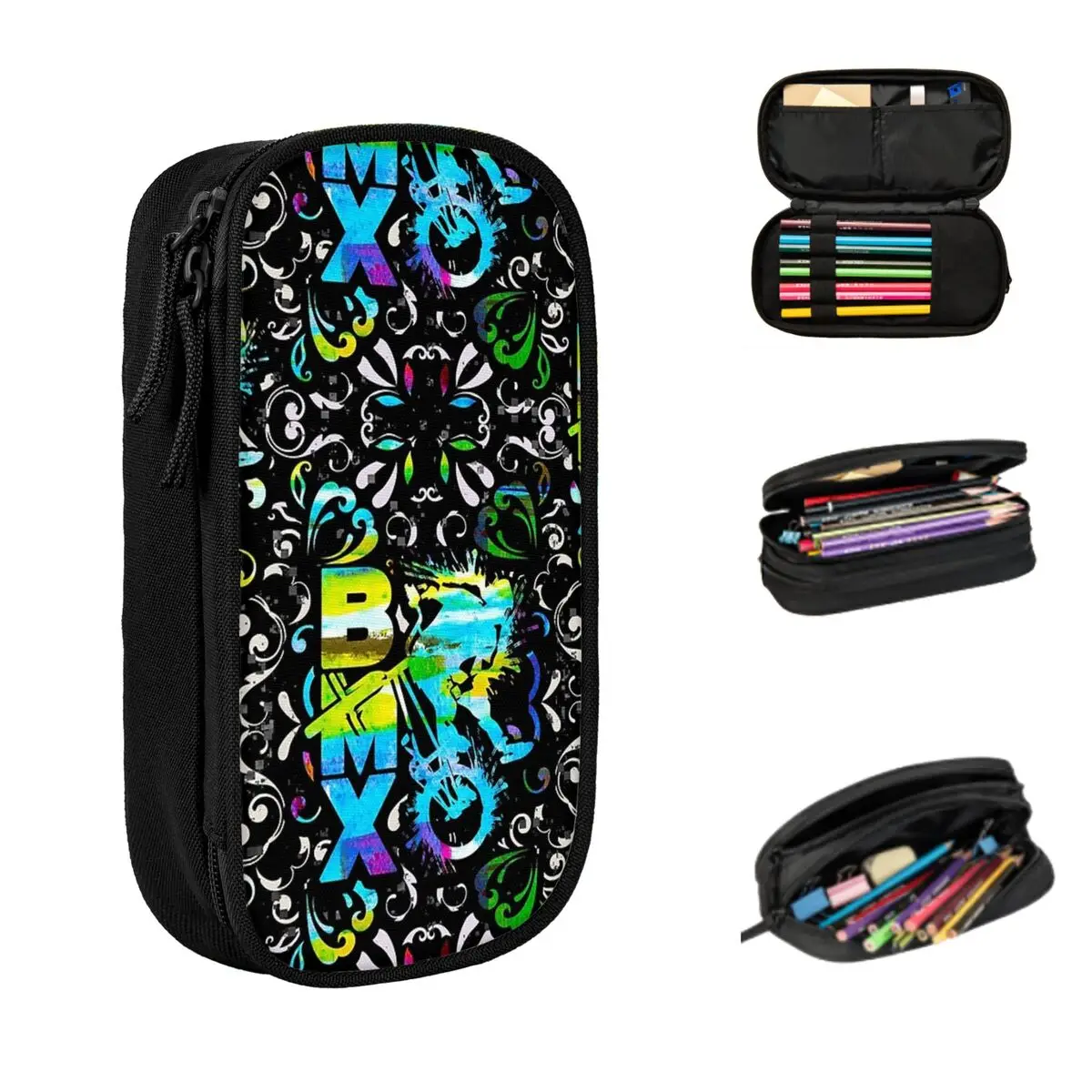 

Bmx Apparel Bmx Freestyle Pattern Pencil Cases Large Capacity Pen Bags Pen Box Pencil Pouch For Boys Girls Students Stationery