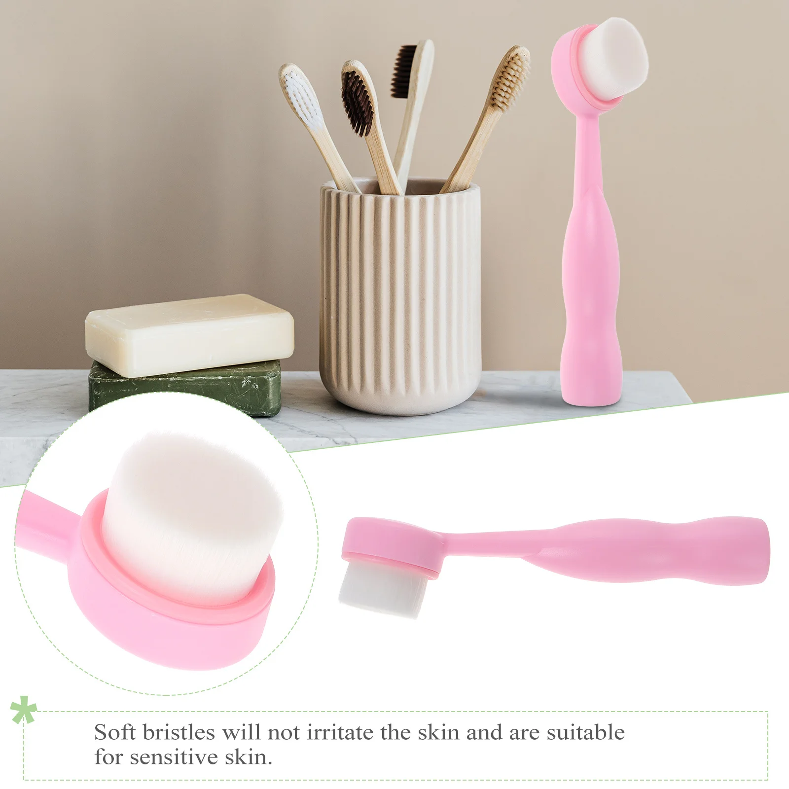 

Manual Facial Cleansing Brush Soft Bristle Deep Blackhead Removal Exfoliating Scrubber Face Cleaner Skin Care Beauty