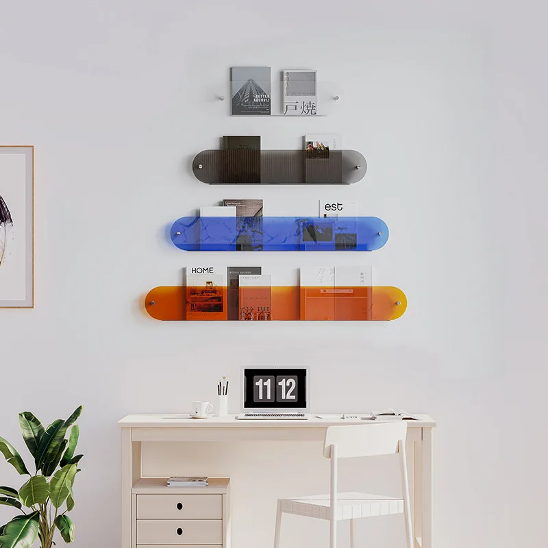 

Office Furniture Magazine Racks Nordic Modern Wall Shelf Magazine Racks Bookshelf Plastic Furniture Стенд Для Журнала MHSNJ
