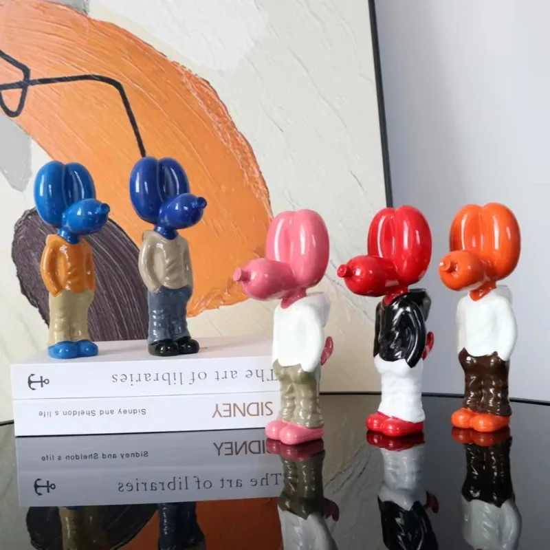Resin Insert Pocket Balloon Dog Figurines Street Art Trend Doll Ornament Fashion Indoor Home Office Desktop Cabinet Decoration