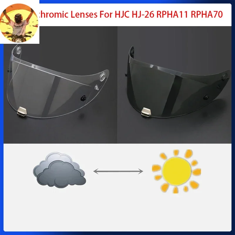 

Photochromic Lenses Helmet Shield Lens for For HJC HJ-26 RPHA11 RPHA70