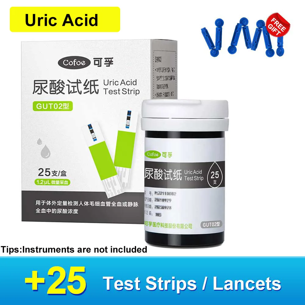 Cofoe Multifunction Cholesterol Uric acid Blood Glucose Test Strip Only for GUT02 Monitor
