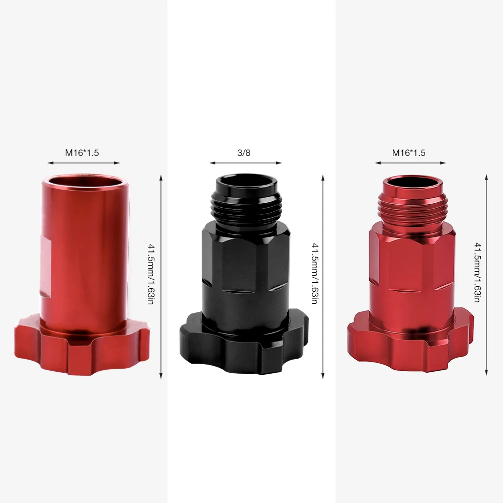 موصل سريع بندقية رذاذ محول M16x1.5 الأحمر والأسود G3/8 الخارجية M16x1.5 الأحمر الداخلية البخاخة محول كوب الطلاء القابل للتصرف #4