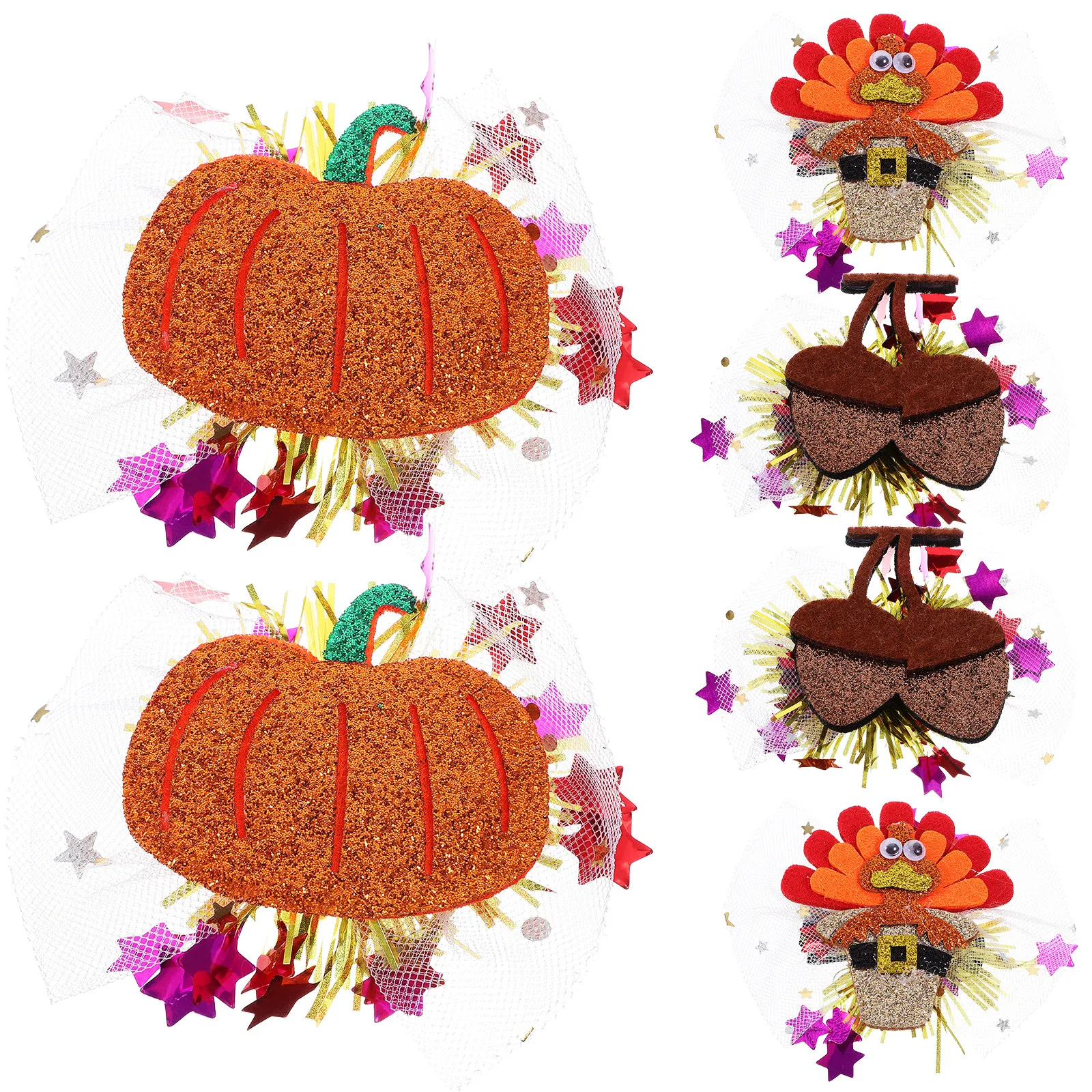 

6Pcs Thanksgiving Hair Clips Small Turkey Design Lightweight Hairpins Cute Hair Accessories for Women Thanksgiving Hairpin