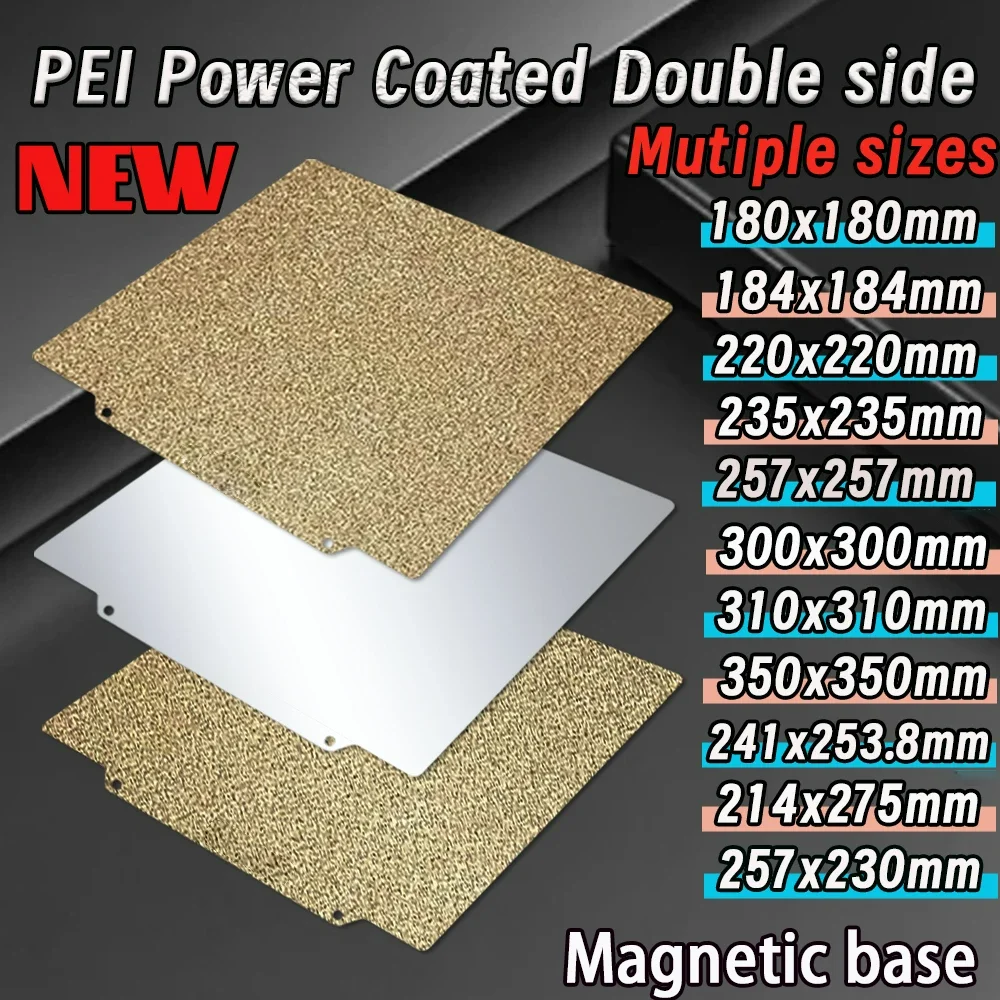 

Build Plate PEI Sheet 180/220/235/310/350mm Upgrade Removal Textured PEI Magnetic Build Plate Ender 3 V3 Se Bed Spring Steel