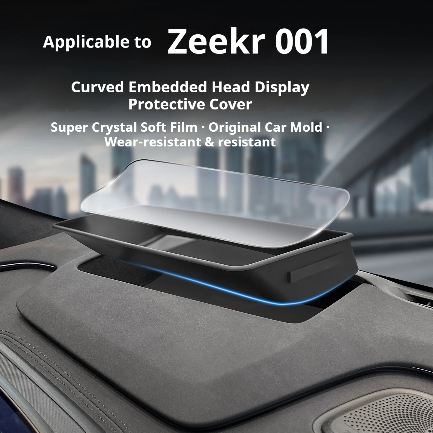 2026 Zeekr 001 HUD Protective Cover Curved Inset Head Up Display Guard Non-reflective Car Modification Parts