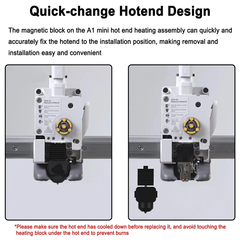 

Комплект Qy-Hotend для Bambu Lab A1 Mini, запасные части для 3D-принтера, печатающая головка для Bambu Lab A1 Mini 3D-принтер