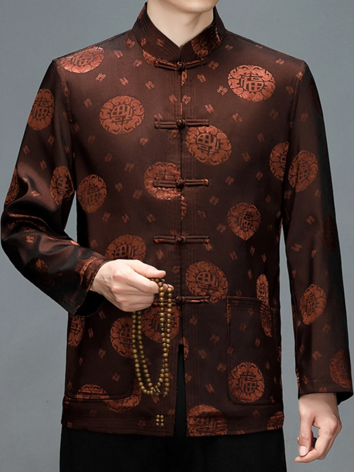 

Костюм Тан для папы среднего возраста, весенне-осенний костюм Тан, мужская свадебная одежда Hanfu Jaet, верхняя одежда в национальном стиле в стиле ретро