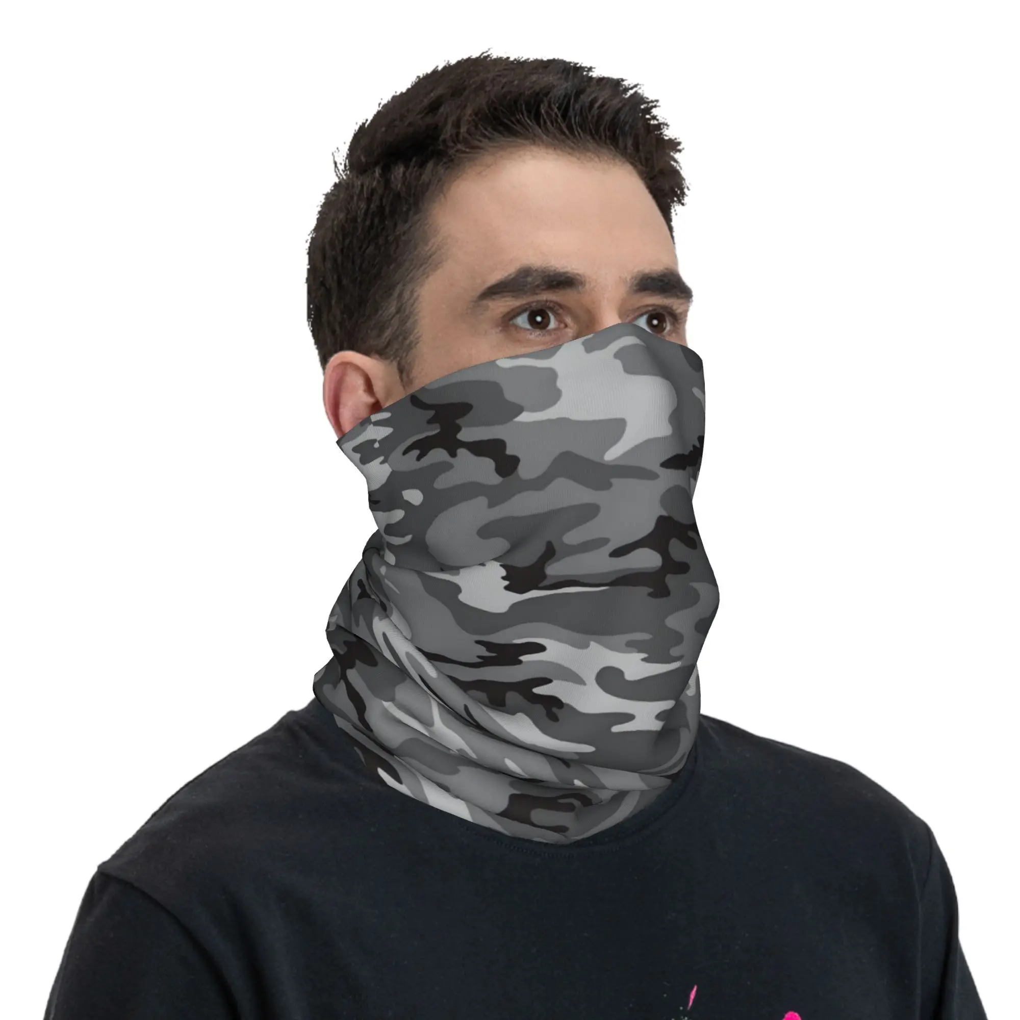 Custom WW2 Camo Bandana Neck Gaiter UV Protection Face Scarf Cover Men Women Military Army Headband Tube Balaclava