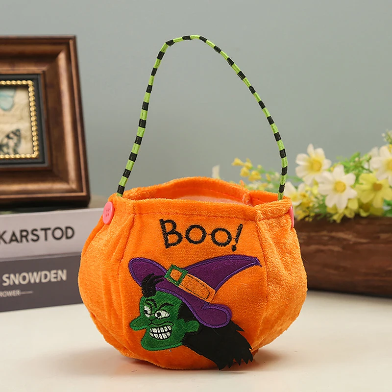 Bolsas de mano de Halloween para niños, bolsa de dulces, Cubo de almacenamiento, cesta de regalo portátil, fiesta de botín, calabaza, truco o trato