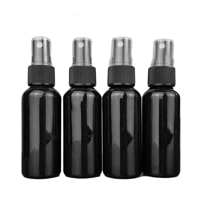 10Pcs 100ml Plastic Black Spray Bottle Travel Empty Refillable Bottles Skincare Liquid Perfume Automizer Cosmetic Containers