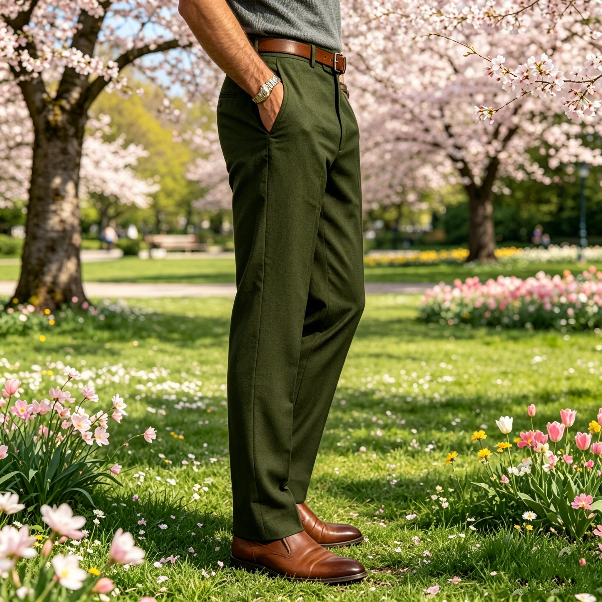 Men's Straight Leg Dress Pants High Waist Pleated Casual Trousers Slim Fit Business Formal Breathable Suit Pants Spring Summer