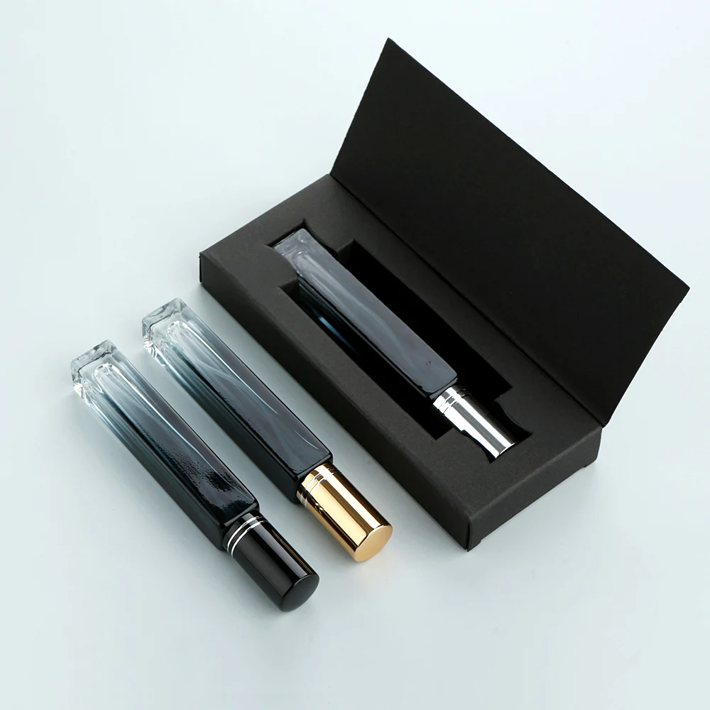 상자가 있는 30 PCS 10ml 그라데이션 블루 두꺼운 유리 향수 스프레이 병