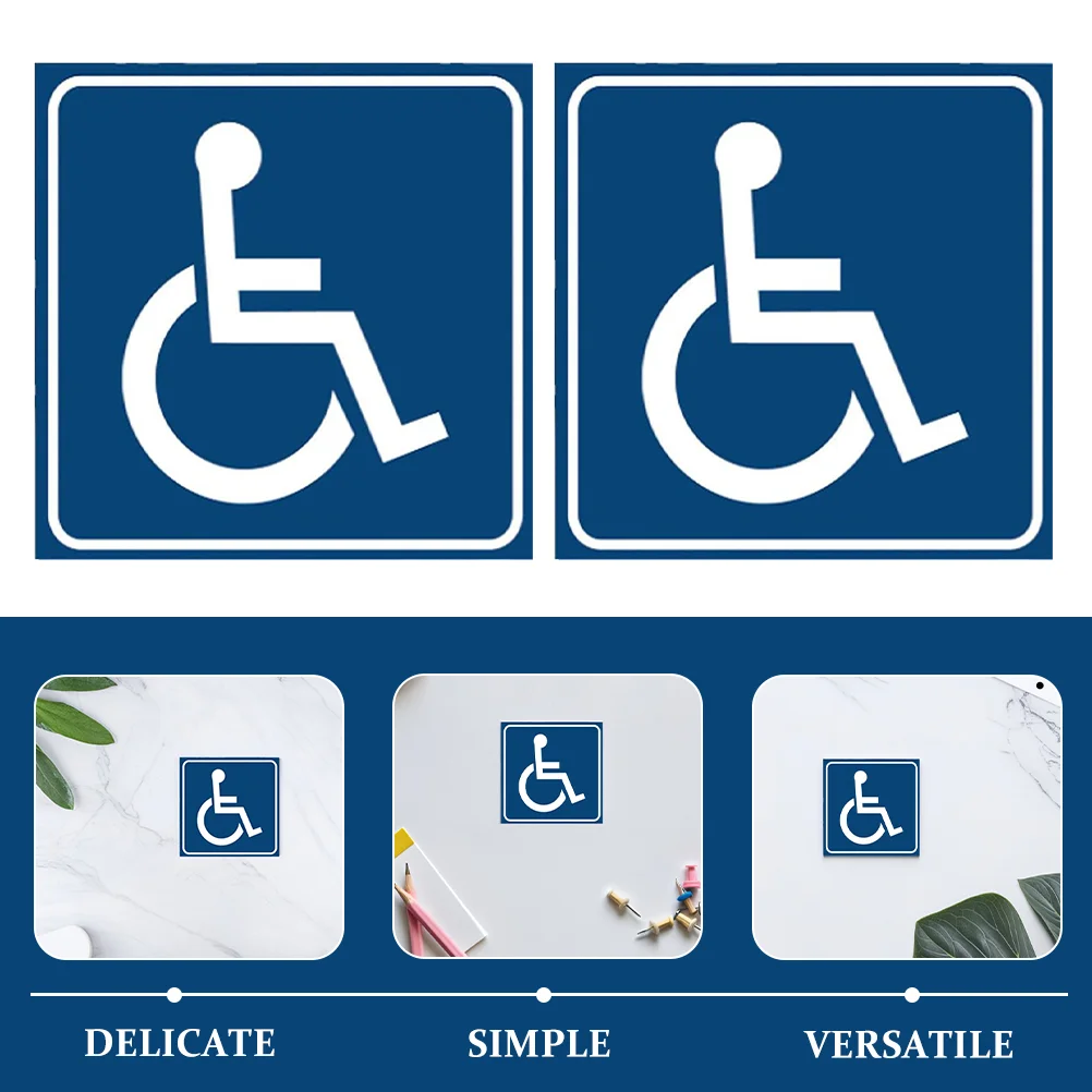 4pcs Blue Waterproof Handicap Wheelchair Vinyl Pathway Sign Stickers For Indoor And Outdoor Use In Public