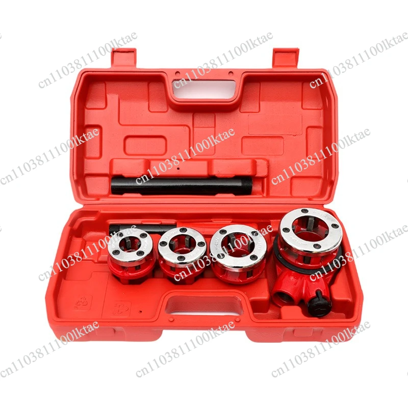 Manual Pipe Threader Twist Thread Die Tap Water Pipe Twisted Wire Plumbing Galvanized Die Head Pipe Threading Machine 3/8-2 Inch