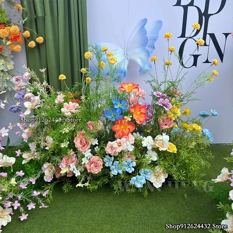 

Monet Garden Artificial Flower Row Arrangement for Wedding Road Lead Table Flower Wedding Arch Layout Wall Decoration Party