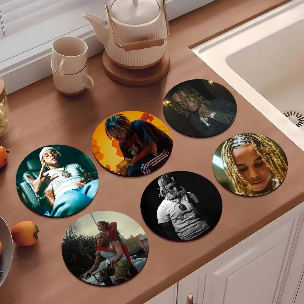 1pc Rapper Zola Amber Wooden Coaster Colour Printing Cup Mat Home Desk Decoration Gifts