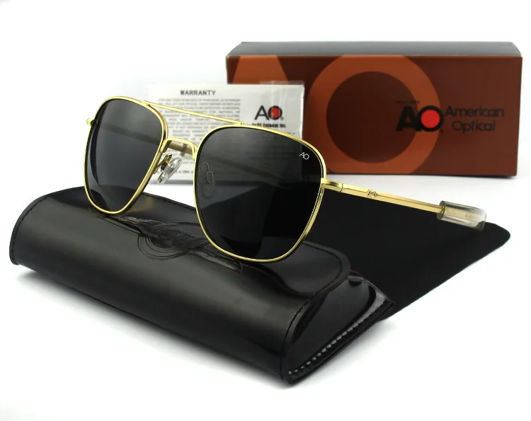 Ao Sonnenbrille Mann amerikanische Armee Militär Luftfahrt Pilot polarisierte Sonnenbrille Frau Luxusmarke Vintage Metall Titan Rahmen – Detail 10