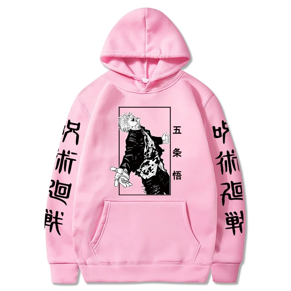 2021 Japanese Anime Hoodies Sweatshirt Jujutsu Kaisen Satoru Gojo Graphic Cartoon Harajuku Hoodie Sweatshirts Male