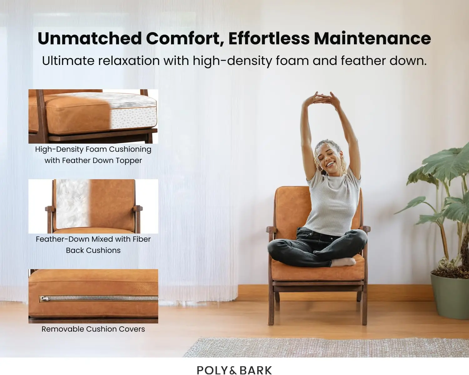 Verity-Lounge Chair, Conhaque Tan