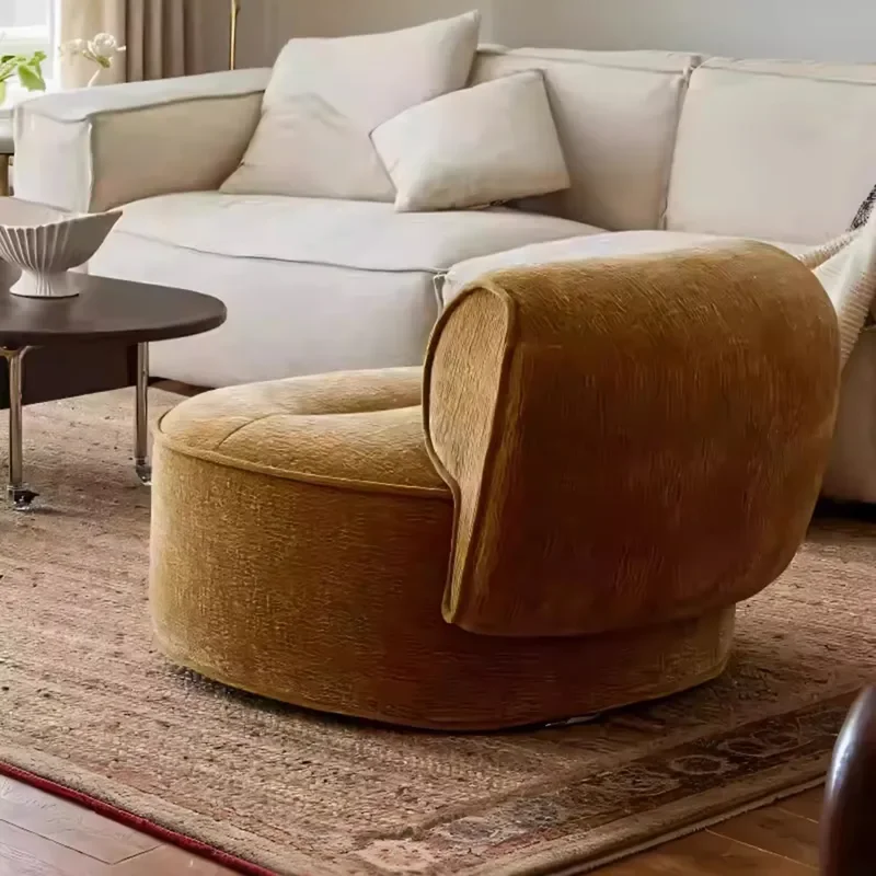 Nordic Fabric Single Sofa Chair Modern Light Luxury Recliner Creative Smile Design for Home Hotel Living Room Furniture