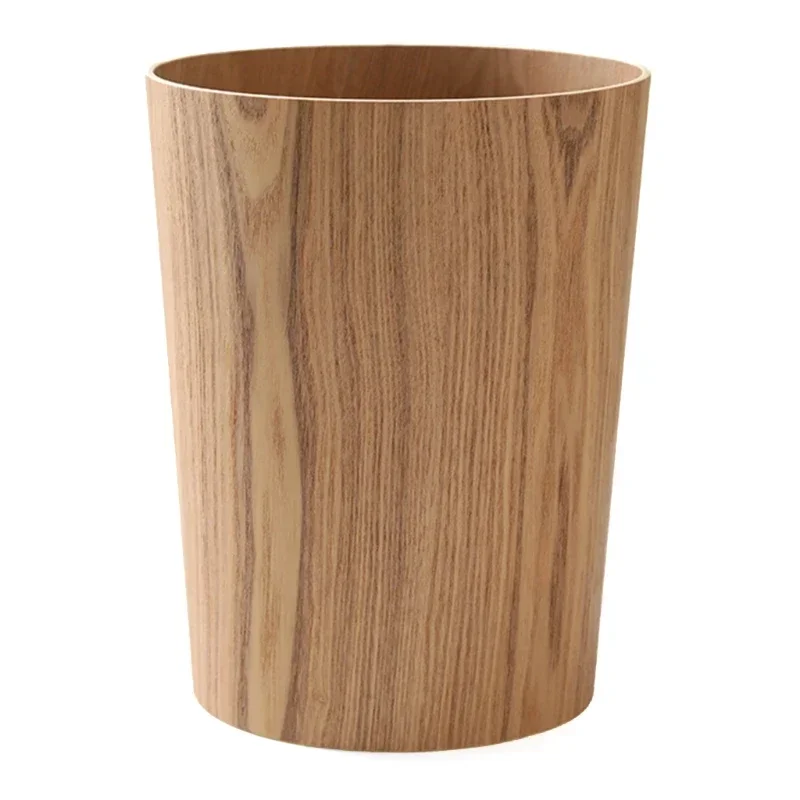 Creative Storage Wooden Trash Can Home Bucket Garbage Bin Hotel Living Room Office Wastebasket Cans Nordic Recycling Bin