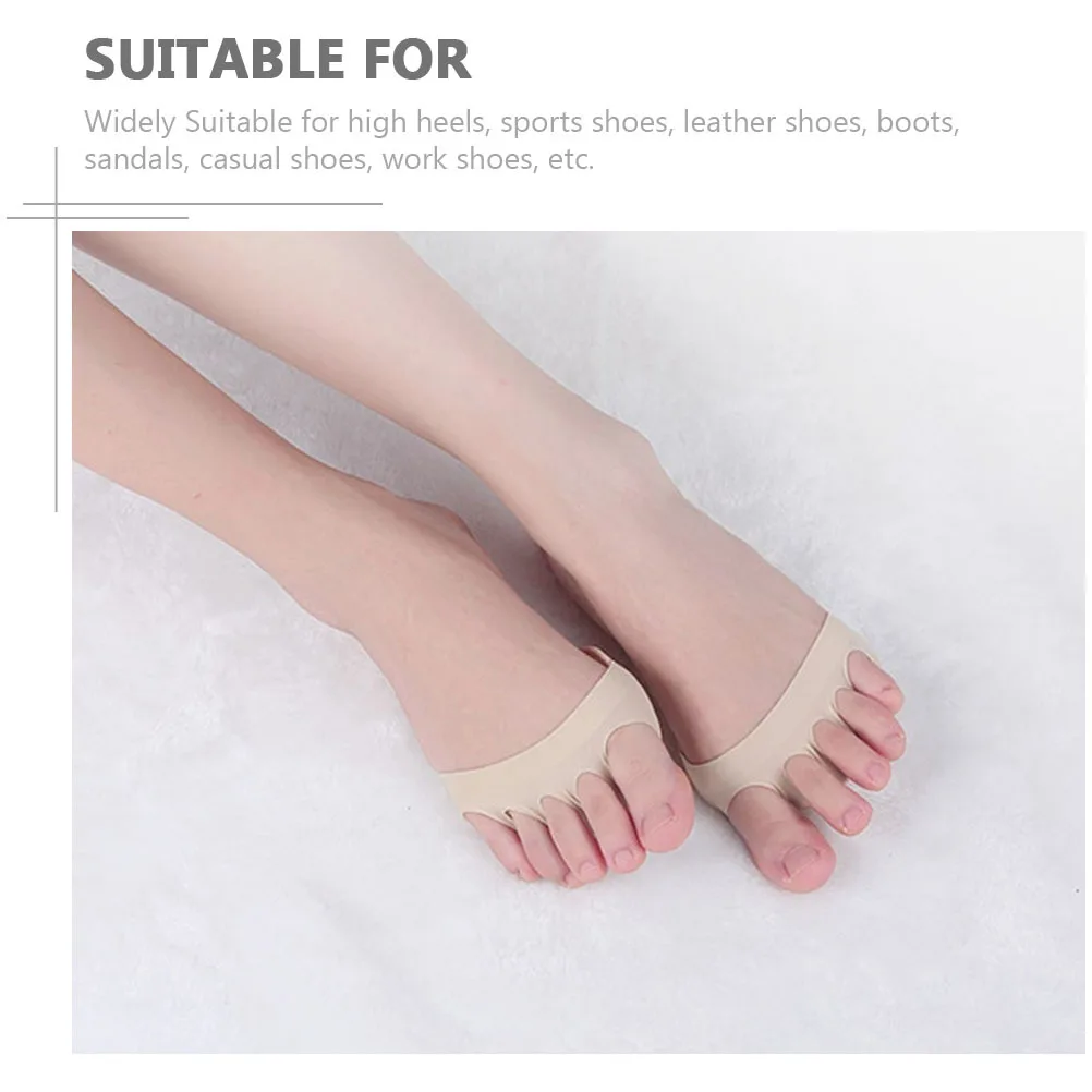 

4Pairs Invisible Toe Socks Comfortable Half Cushion Breathable Forefoot Pads Metatarsal Support for Daily Use Toe Socks