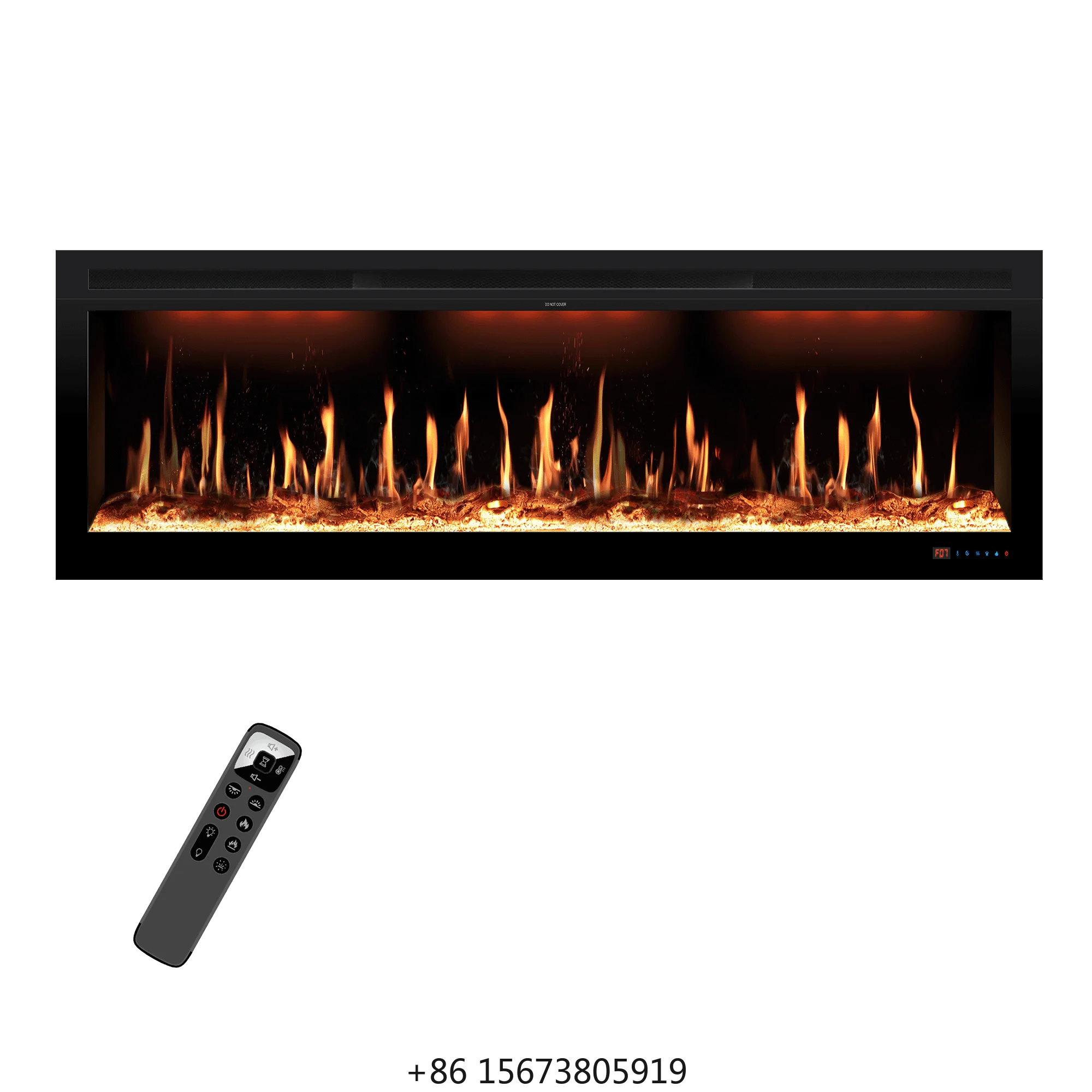60-Inch Smart Electric Fireplace APP Control 13 Flame Colors Google Home Alexa Compatible Metal For Living Room English Hotels