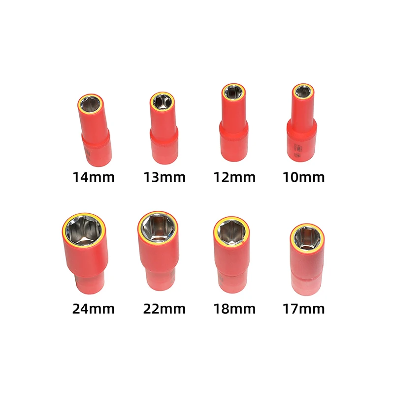 Insulated socket wrench assembly 11-piece set, new energy insulated socket wrench 1000V 10/12/13/14/17/19/22/24mm