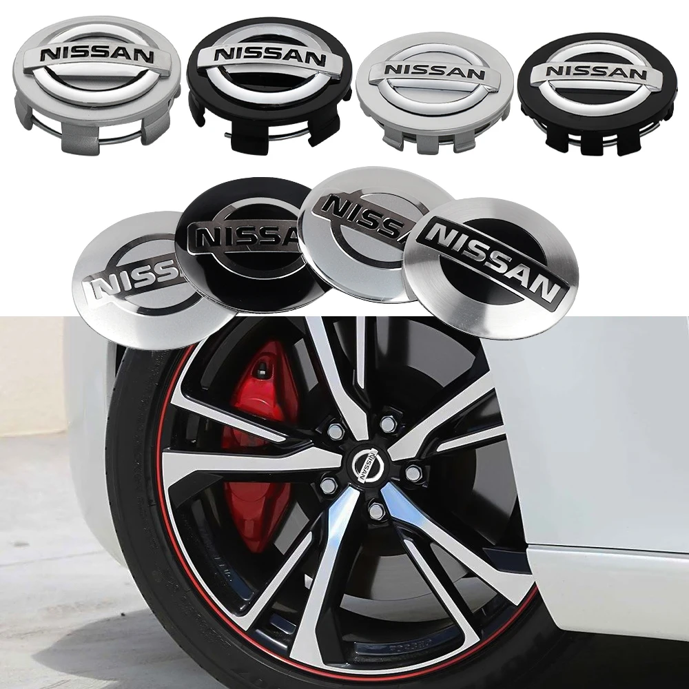 4Pcs Car Wheel Center Hub Caps Logo Sticker Cover For Nissan Nismo Sylphy Qashqai GTR Juke X trail Tiida Ariya Teana Navara NOTE