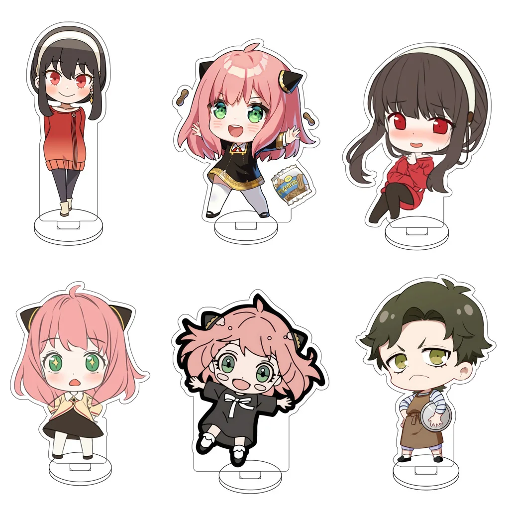 Figura Acrílica de 10CM de Anime Spy×Family, Becky Blackbell, Damian Desmond, Yor Forger, Anya Forger, con Base, Regalos y Adornos Lindos