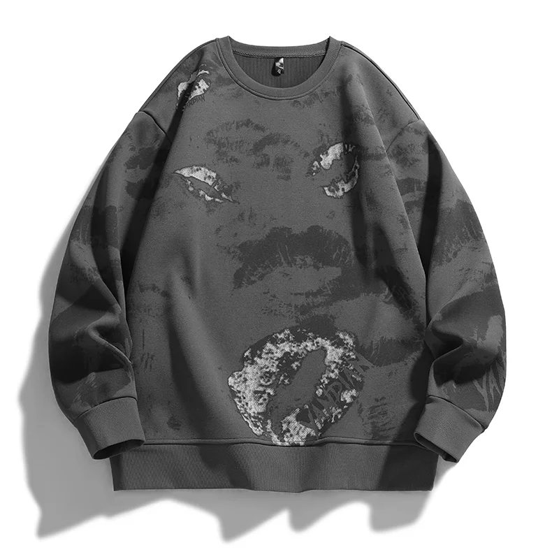 

Мужская толстовка с круглым вырезом и длинным рукавом, свободный повседневный топ с принтом