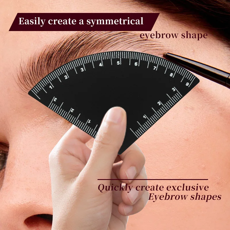 2Pcs Quick Eyebrow Design Ruler Reusable Makeup Drawing Guide PVC Card Safe Material Home Portable Compact aesthetics
