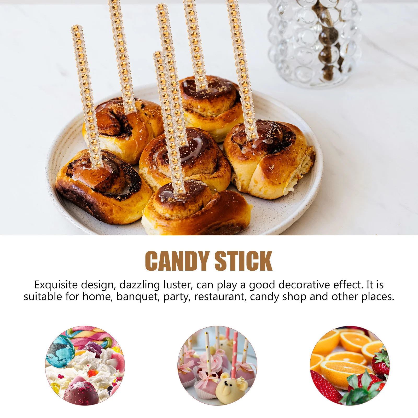 

12 Pcs Decorate Lollipop Bamboo Stick Candy Sticks Skewers for Wood Lollypop Food