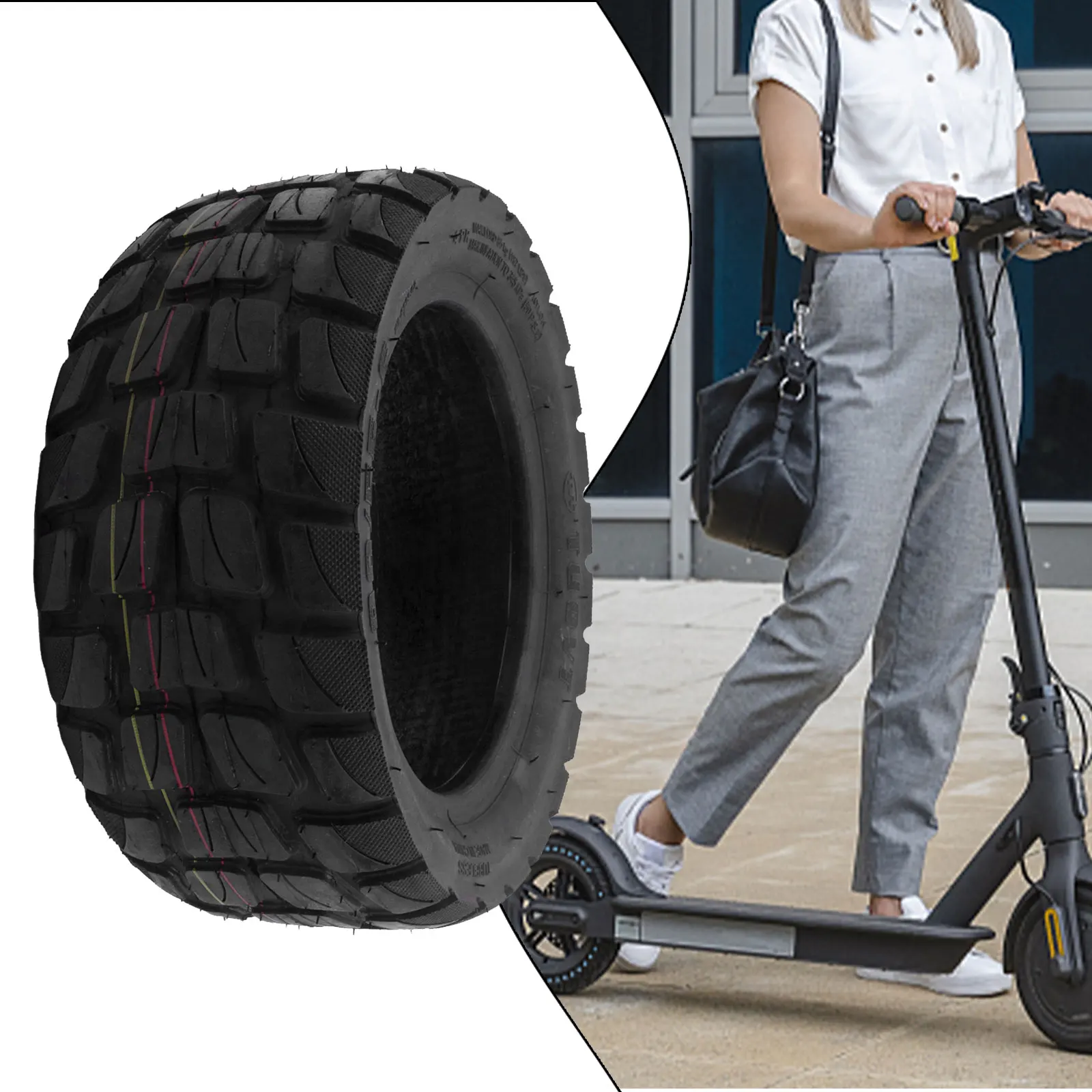 

10 Inch 10X3.0 Electric Scooter Tubeless Tyre 90/55-6 Off-Road Tire 80/65-6 Rubber Tires Replace E-Scooter Tire Parts Accessorie