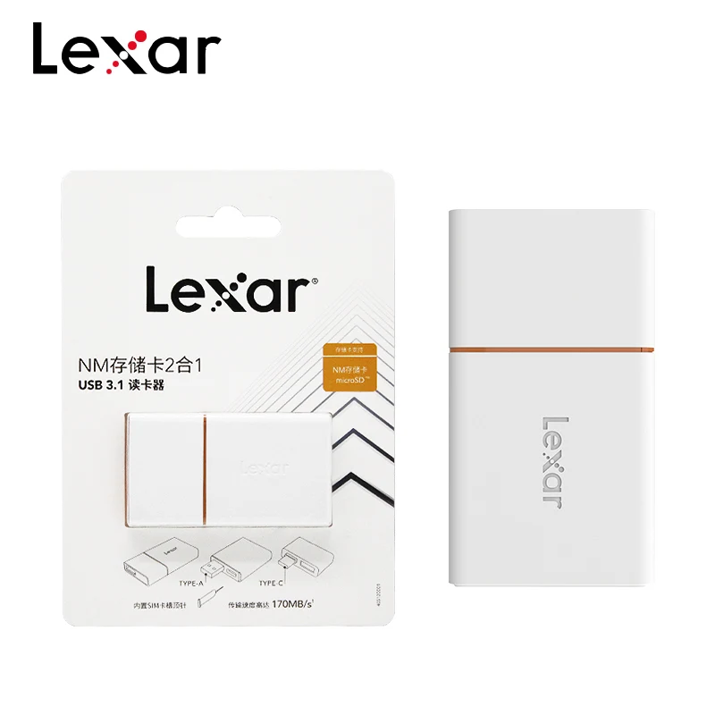 Original Lexar 2 in 1 NM Card Reader High Speed USB 3.1 Micro SD Nano Memory Card Reader With Type C Type A Interface