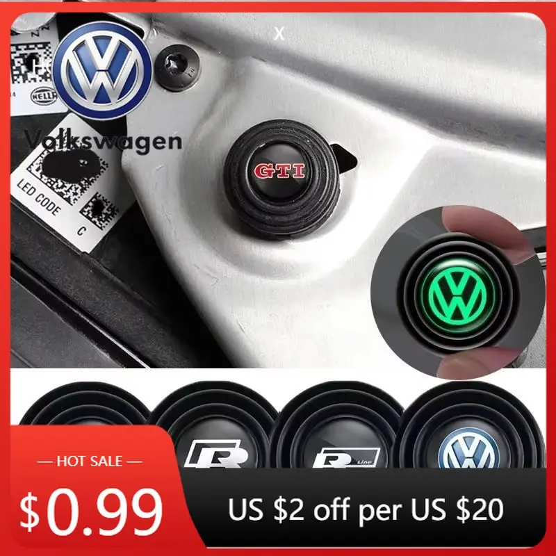 

Подстаканники, 4 шт., наклейки на дверь автомобиля, амортизатор, звукоизоляционная буферная наклейка для Volkswagen Rline CC Beetle Scirocco POLO Sharan Sa