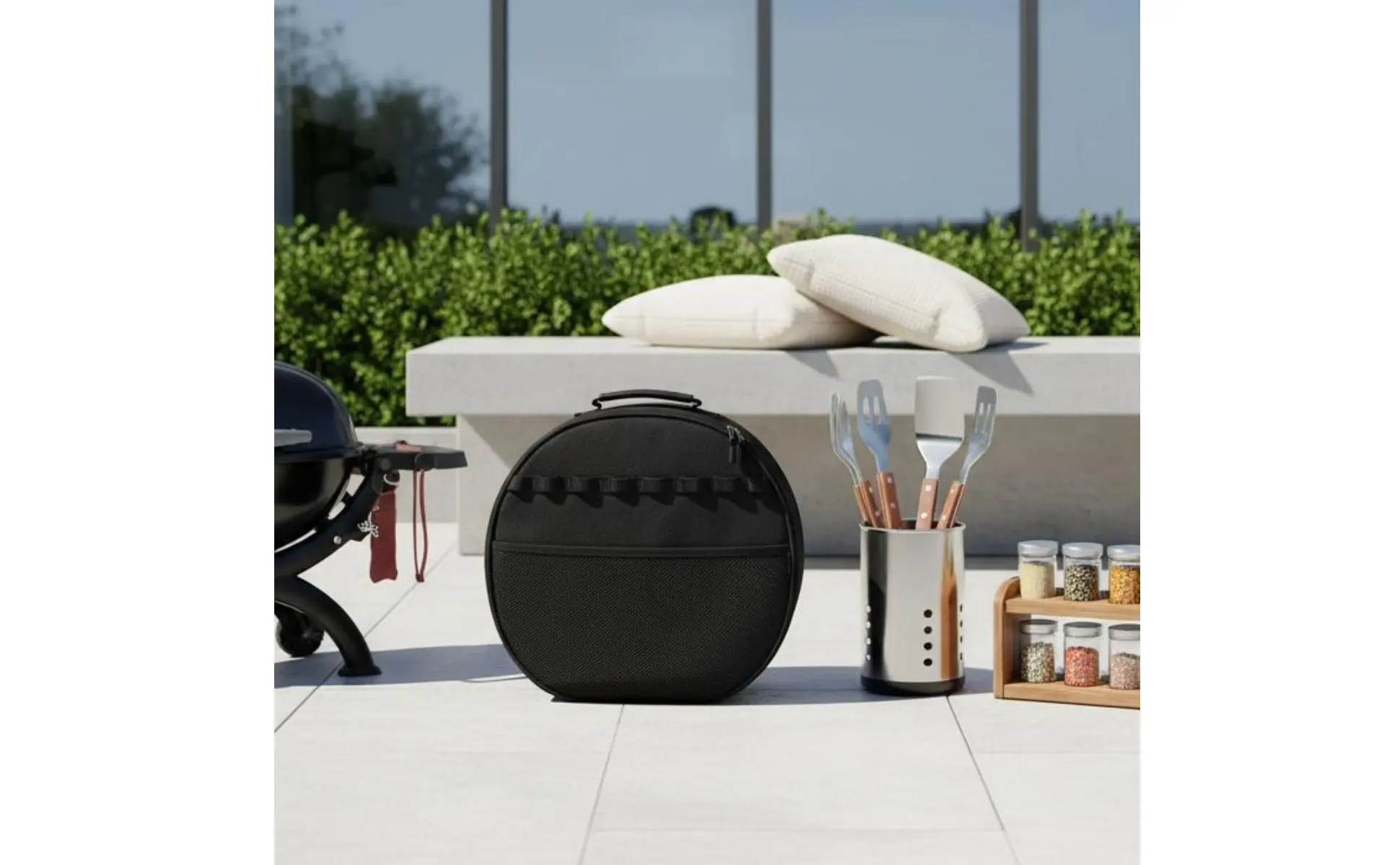 Bbq Pan Organizer Bag Thickened Round Pan Bag Grill Plate Carry Case Portable Baking Tray Carry Case Scratch-Resistant Bbq Pan Organizer Bag Thickened Round Pan Bag Grill Plate Carry Case Portable Baking Tray Carry Case Scratch-Resistant