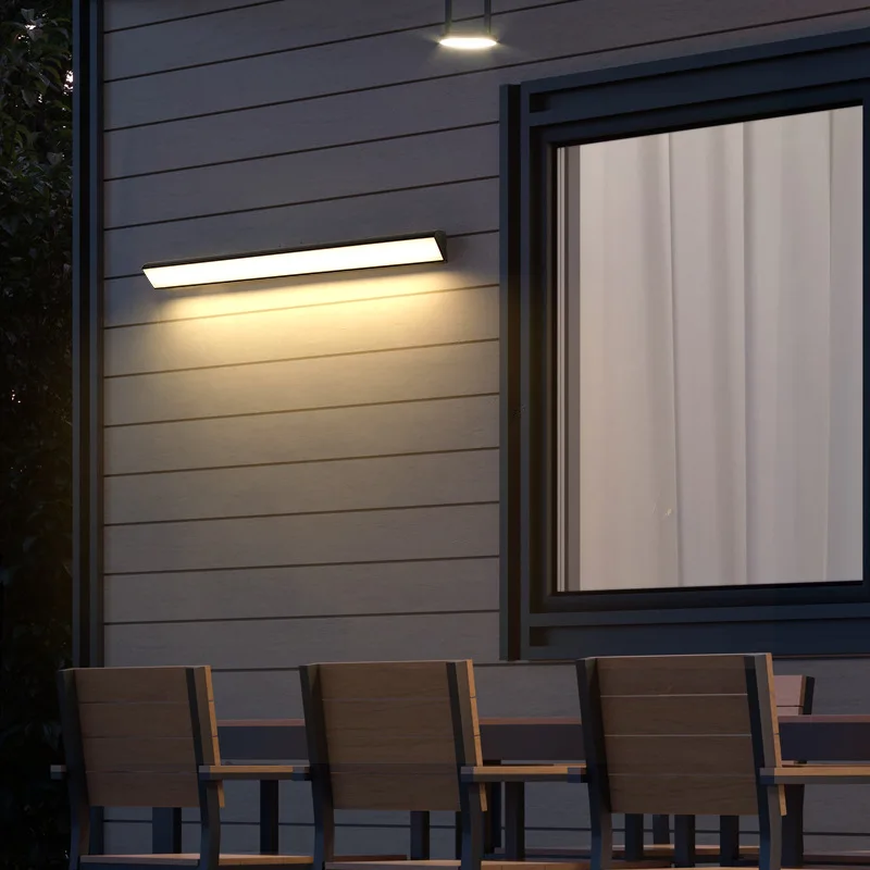 Long Wall Lamp Outdoor Waterproof Wall Mounted Sconce Lights Aluminum Street Lamp V Type Linear Bar Light Balcony Aisle Lighting