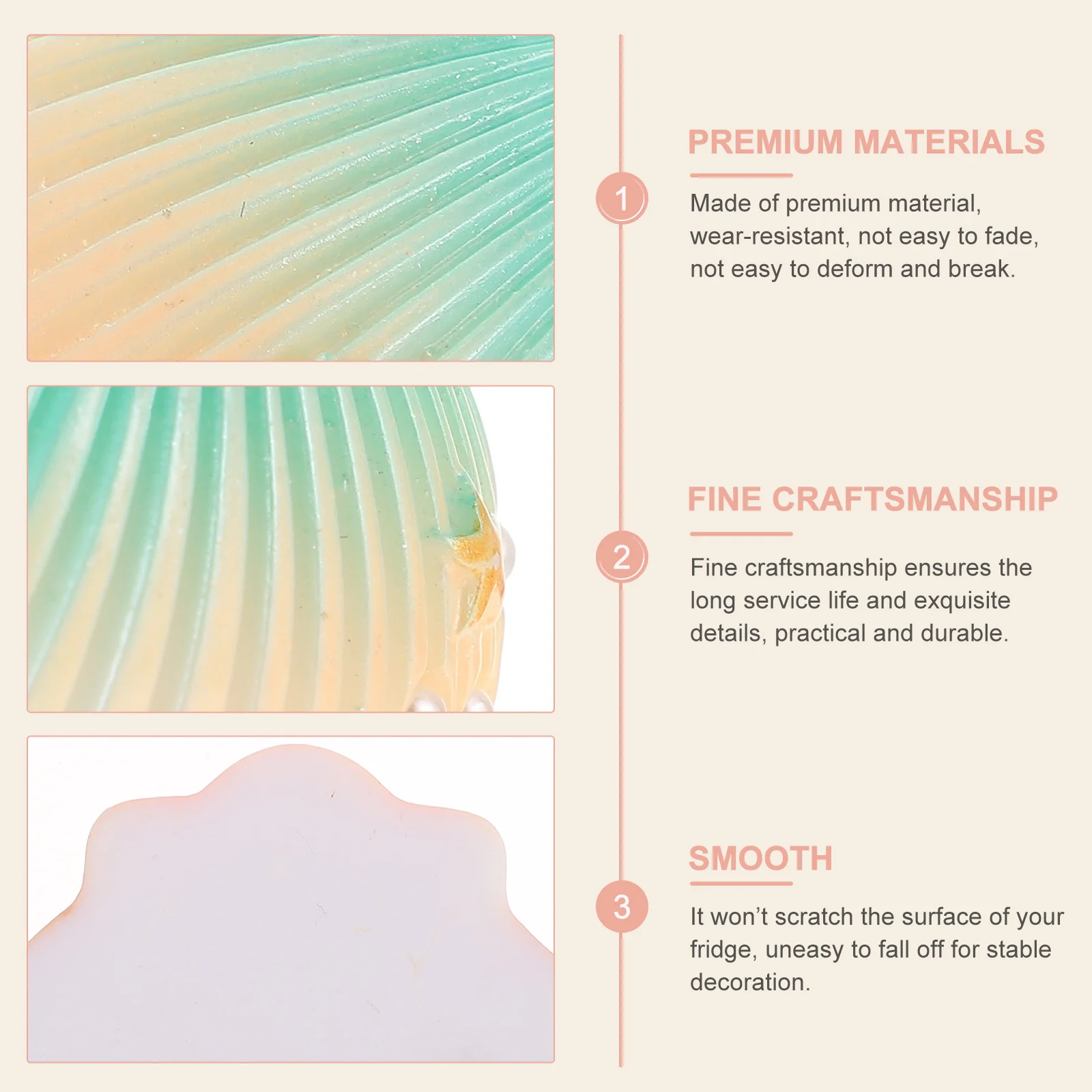 

Creative Shell Design Fridge Decor Resin Charm Refrigerator Magnet Adornment Diy Decoration Accessory Simulation Shell Ornament