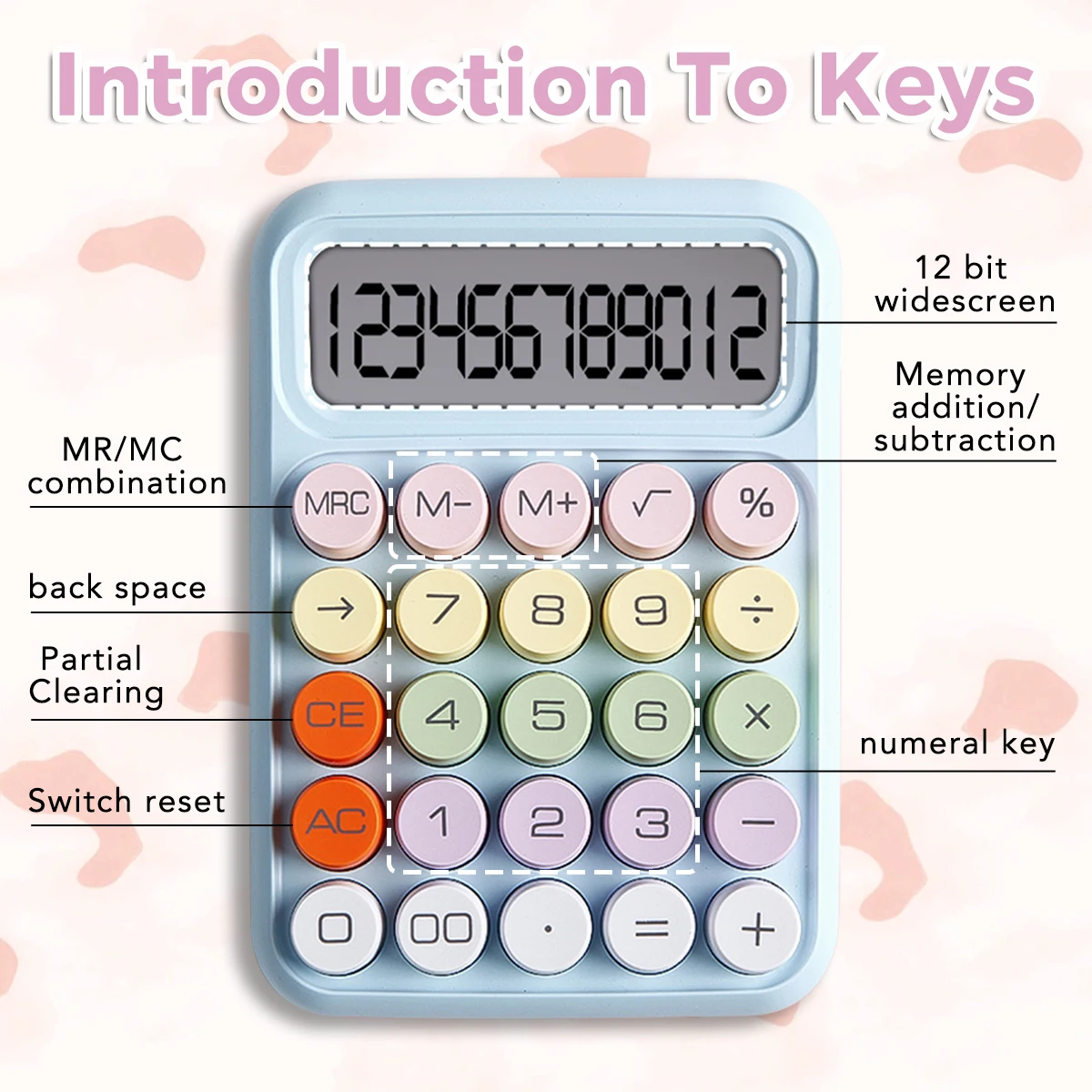 Kawaii Scientific Calculator Multifunctional High School Students Universal Button/Sun Battery School Office Supply Stationery