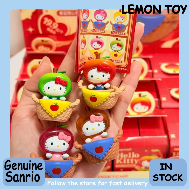 

Оригинальная серия мини-кукол Hello Kitty Fruit Basket Sweetheart Shake в слепых коробках, декоративный элемент для автомобиля, украшение для рабочего стола