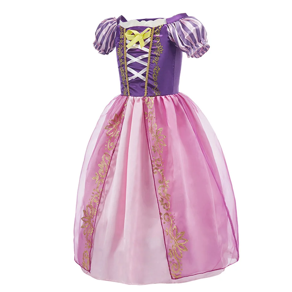 Disney Princess Rapunzel Costume Girls Children Dress Up Tangled Birthday Carnival Halloween Party Fancy Dress Tangled Clothes view 2