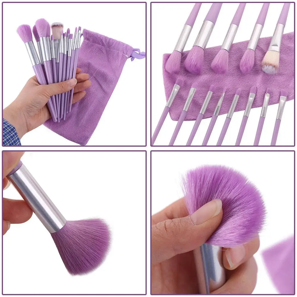 13 pz/set pennelli per trucco professionale professionale peloso morbido ombretto in polvere pennello strumenti per correttore set di pennelli cosmetici studente