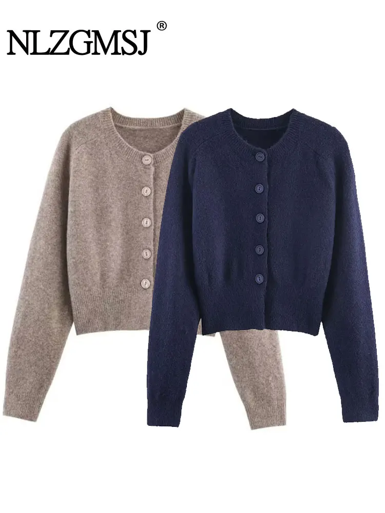 

NLZGMSJ Vintage Casual Women Sweater Solid O-Neck Long Sleeve Knitted Sweater Fashion 2025 Autumn Winter Sweater