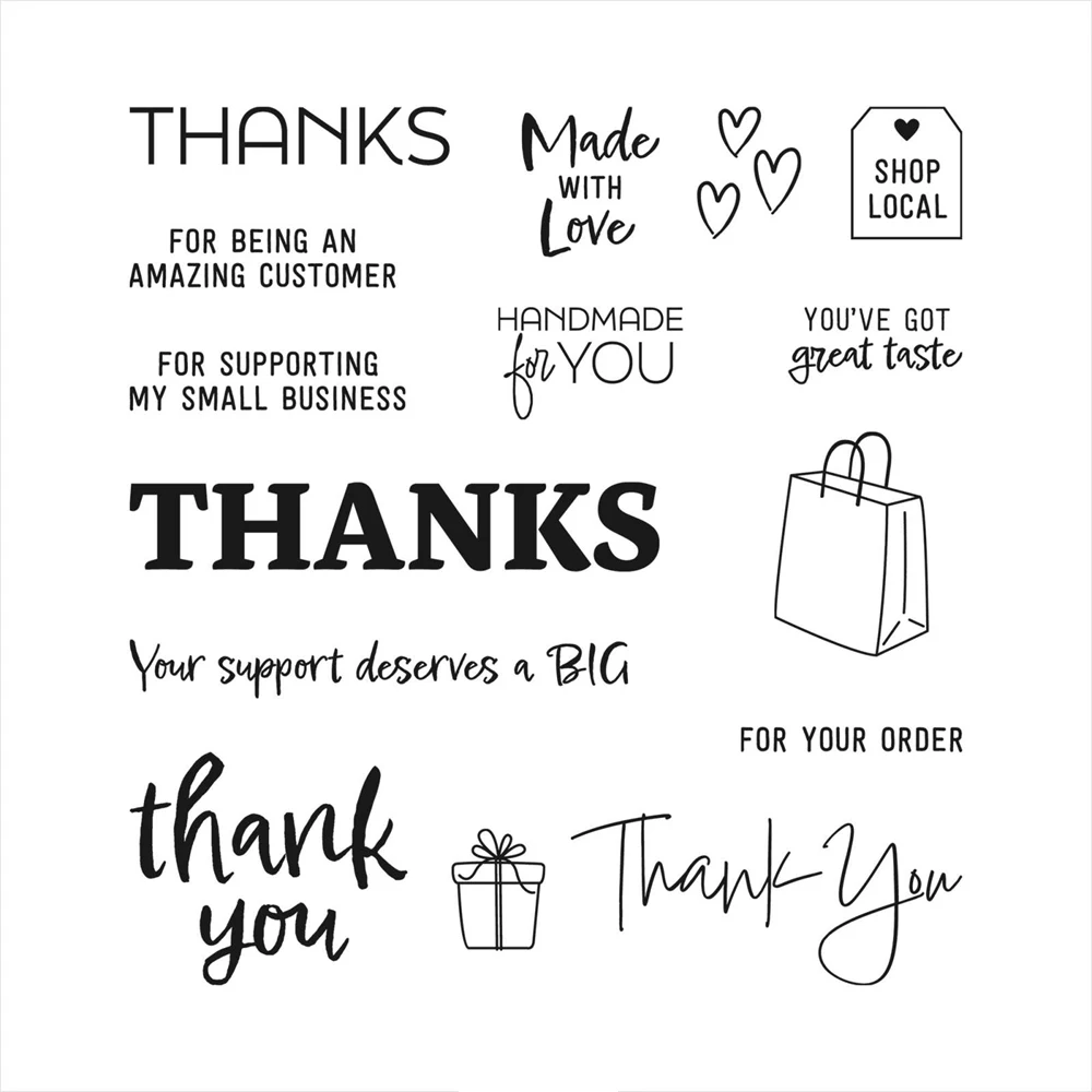 Thanks Made With Love Metal Cutting Dies/Clear Silicone Stamp Scrapbooking Stencil DIY Crafts Card Album Making