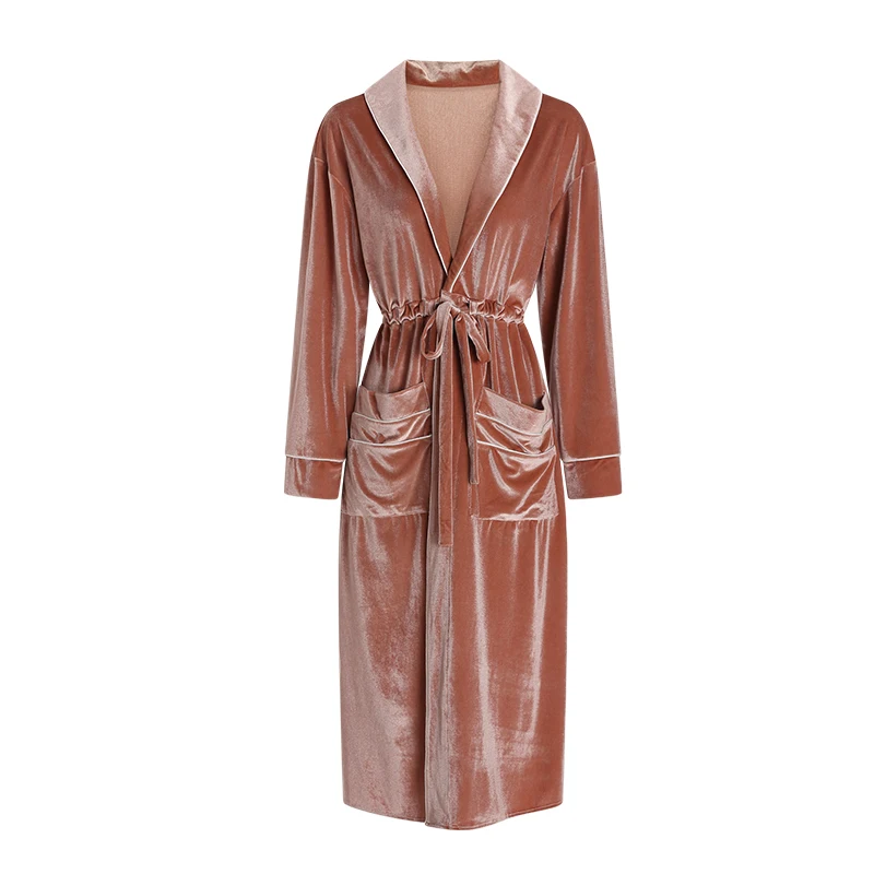 New Women Winter Long Bathrobe Kimono Bath Robe Bridesmaid Robes Femme Sexy Waffle Bathrobe Dressing Gown Bride Wedding Peignoir