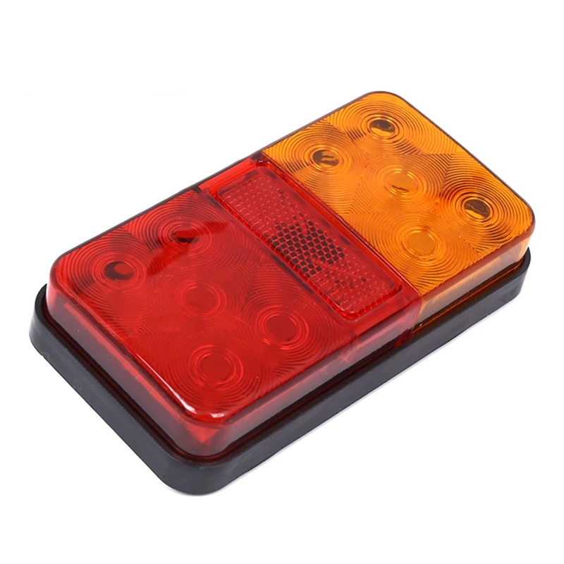 2Pcs Trailer Tail Lights 12V 24V 10-80V LED Lamp Trailer Tractor Turn Signal Brake Light Red Amber Forklift Tail Lamp